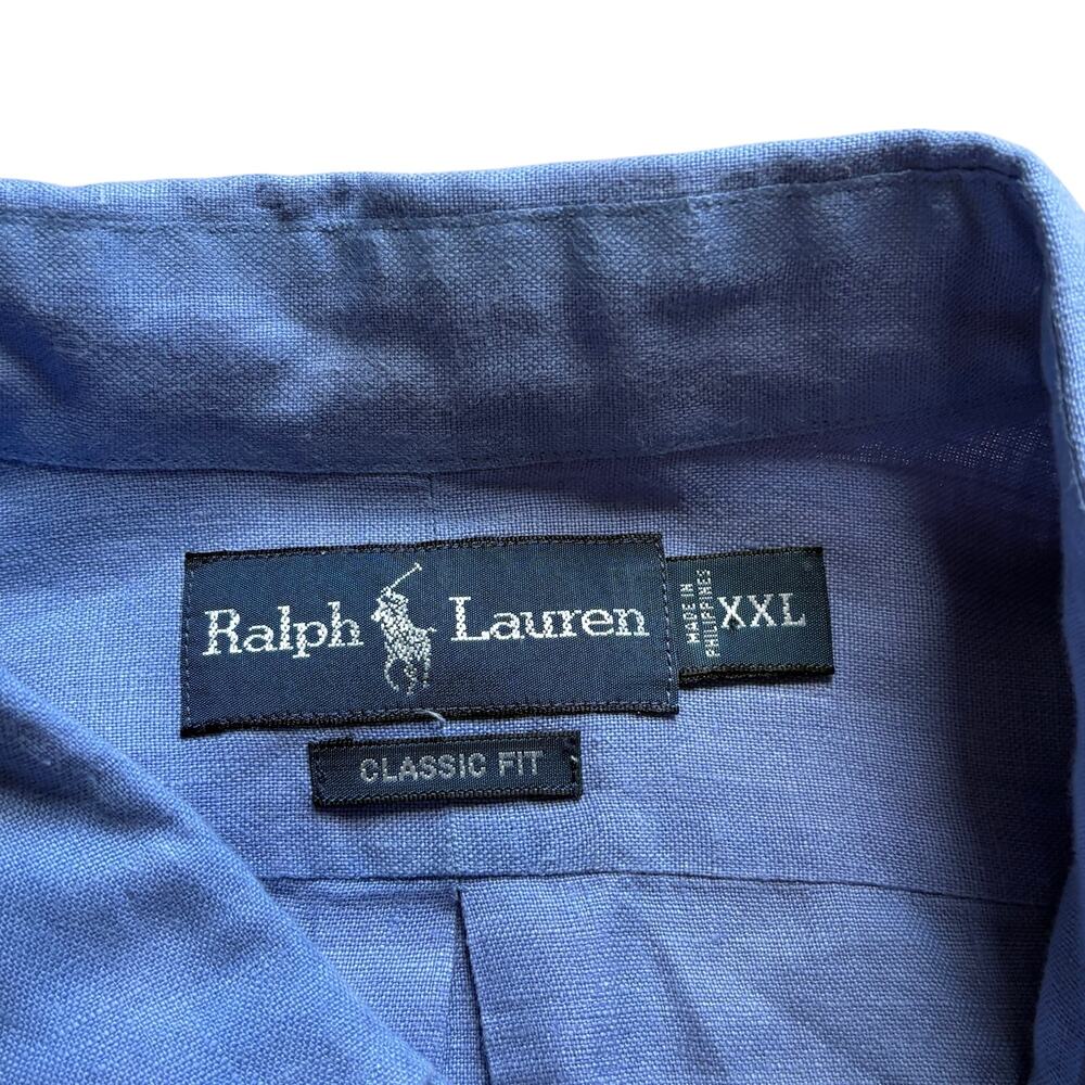 Polo by Ralph Lauren 100% Linen Casual Button Down Short Sleeve Shirt Resort XXL - Picture 3 of 7